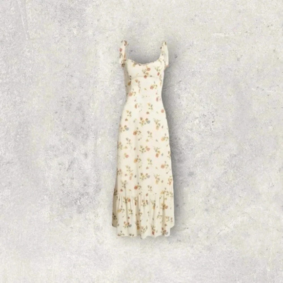 REFORMATION Nikita Floral Dress in Noemi Ivory B384 - Picture 1 of 4
